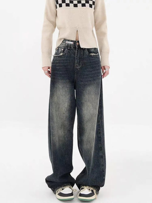 Litlookz Studio Y2K Distressed Pocket Wide Leg Jeans