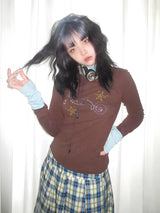 Litlookz Studio Y2K Dolphin Turtleneck Top, view 2