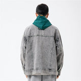 Litlookz Studio Y2K Double-Collared Denim Jacket, view 3