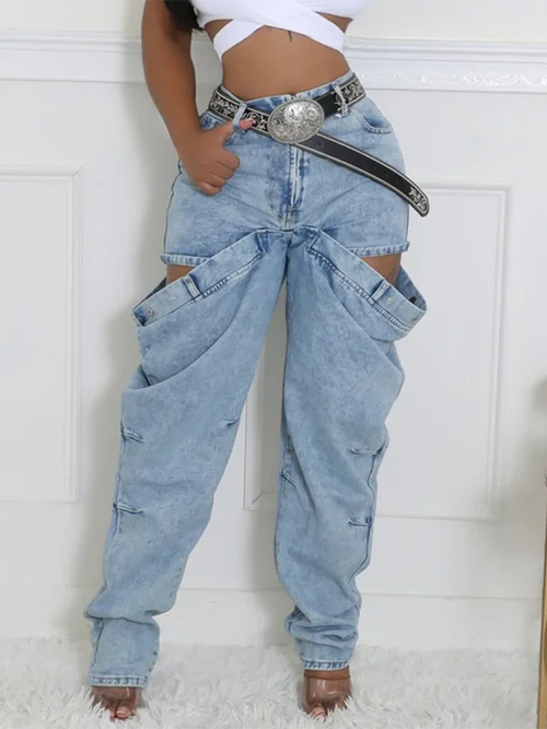 Litlookz Studio Y2K Double Waisted Jeans