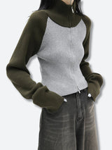 Litlookz Studio Y2K Double Zip-Up Ribbed Cardigan, view 4