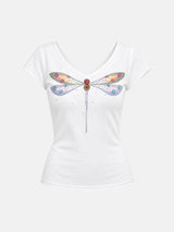 Litlookz Studio Y2K Dragonfly Baby Tee, view 6