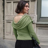 Litlookz Studio Y2K Draped Cowl Neck Top, view 2