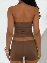 Litlookz Studio Y2K Draped Halter & Shorts Set, view 2