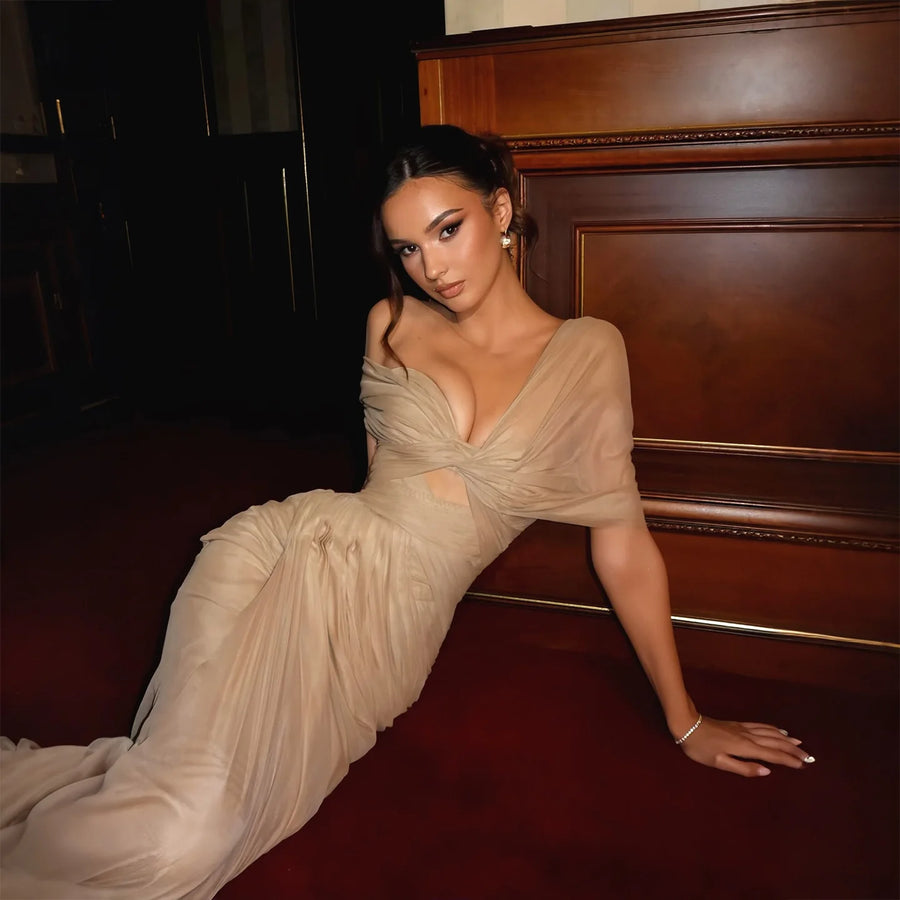 Litlookz Studio Y2K Draped Maxi Dress