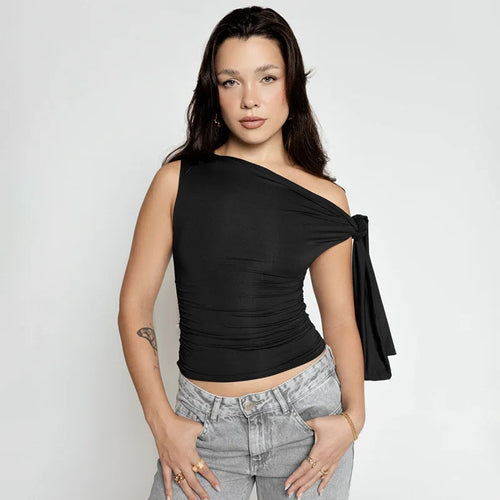 Litlookz Studio Y2K Draped Tie Top