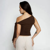 Litlookz Studio Y2K Draped Tie Top, view 6