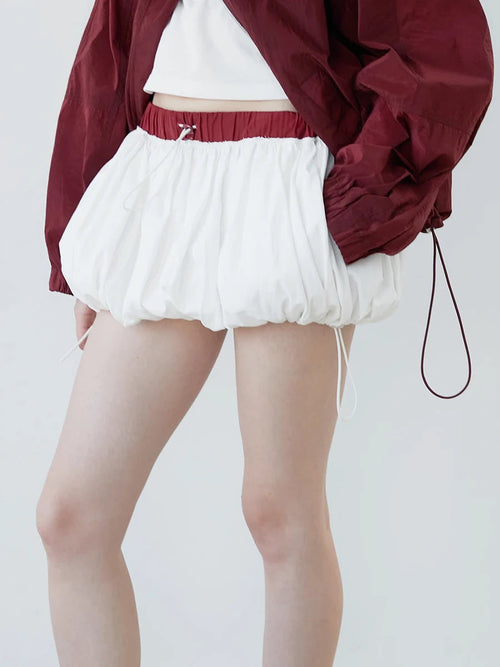 Litlookz Studio Y2K Drawstring Bubble Mini Skirt