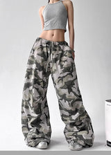 Litlookz Studio Y2K Drawstring Camo Baggy Pants, view 2