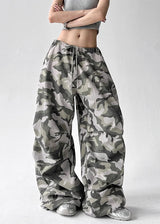 Litlookz Studio Y2K Drawstring Camo Baggy Pants, view 4