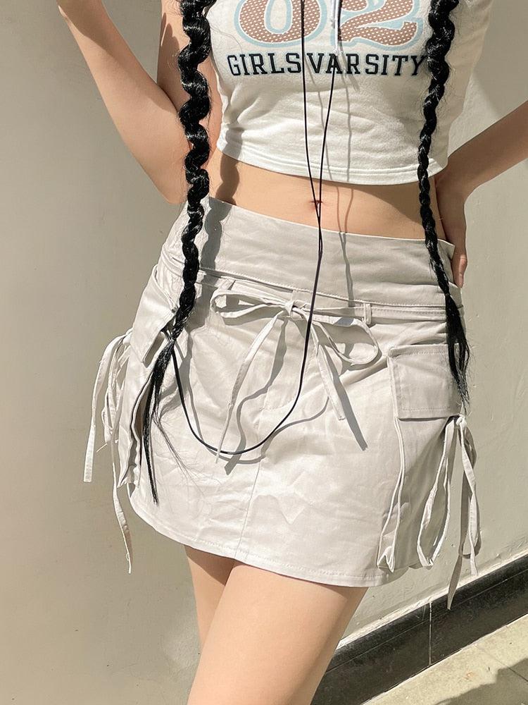 Litlookz Studio Y2K Drawstring Mini Skirt