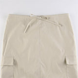 Litlookz Studio Y2K Drawstring Parachute Maxi Skirt, view 3