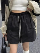 Litlookz Studio Y2K Drawstring Parachute Mini Skirt, view 3