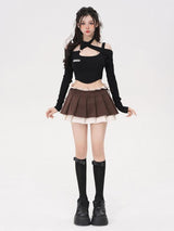 Litlookz Studio Y2K Drawstring Pleated Mini Skirt, view 3