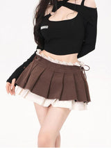 Litlookz Studio Y2K Drawstring Pleated Mini Skirt, view 5