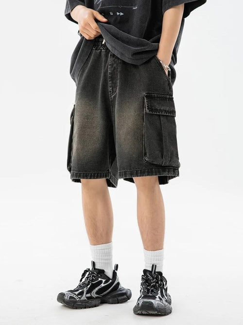 Litlookz Studio Y2K Drawstring Wide Leg Cargo Shorts