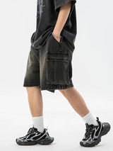 Litlookz Studio Y2K Drawstring Wide Leg Cargo Shorts, view 2