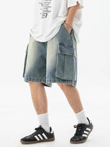 Litlookz Studio Y2K Drawstring Wide Leg Cargo Shorts, view 4