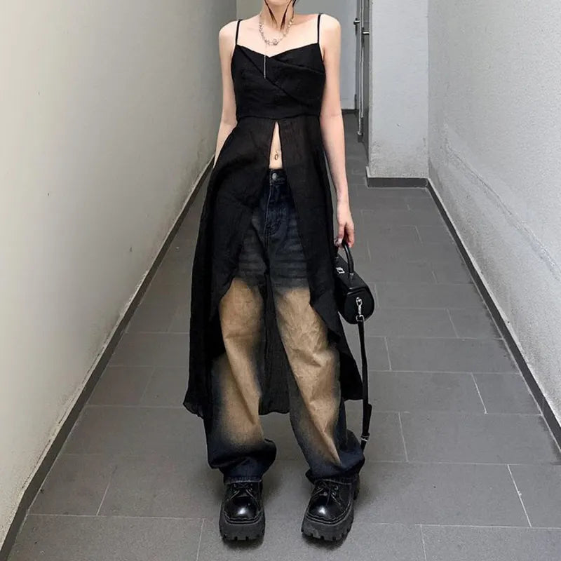 Litlookz Studio Y2K Dress-Like Strap Top