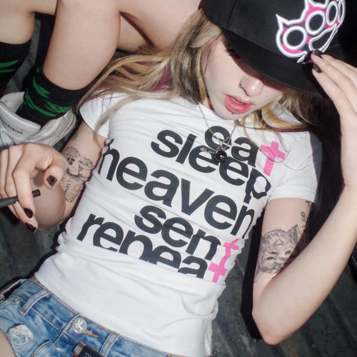 Litlookz Studio Y2K Eat Sleep Heaven Sent Repeat Tee