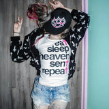 Litlookz Studio Y2K Eat Sleep Heaven Sent Repeat Tee, view 2