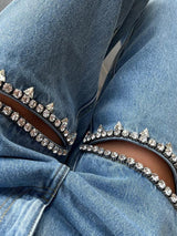 Litlookz Studio Y2K Embellished Cut-Out Jeans, view 2