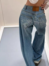 Litlookz Studio Y2K Embroidered Baggy Jeans, view 4