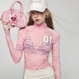 Litlookz Studio Y2K Embroidered Lace Top, view 2