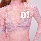 Litlookz Studio Y2K Embroidered Lace Top, view 3