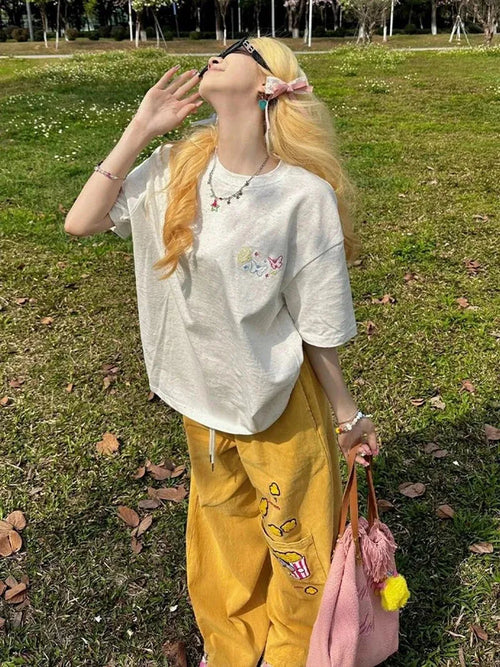 Litlookz Studio Y2K Embroidered Wide Leg Pants