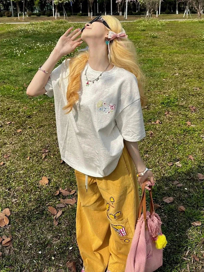 Litlookz Studio Y2K Embroidered Wide Leg Pants