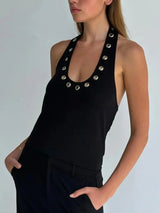 Litlookz Studio Y2K Eyelet Halter Neck Top, view 6