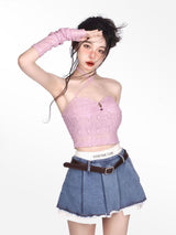 Litlookz Studio Y2K Fake Two Piece Pleated Mini Skirt, view 2