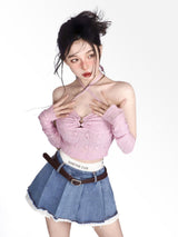 Litlookz Studio Y2K Fake Two Piece Pleated Mini Skirt, view 4
