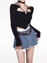 Litlookz Studio Y2K Fake Two Piece Pleated Mini Skirt, view 5