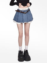 Litlookz Studio Y2K Fake Two Piece Pleated Mini Skirt, view 6