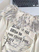 Litlookz Studio Y2K Faux Fur Collar Top, view 3