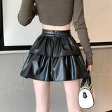 Litlookz Studio Y2K Faux Leather A-Line Mini Skirt, view 2
