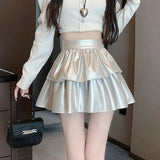 Litlookz Studio Y2K Faux Leather A-Line Mini Skirt, view 5