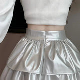 Litlookz Studio Y2K Faux Leather A-Line Mini Skirt, view 6