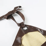 Litlookz Studio Y2K Faux Leather Halter Top, view 6