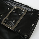 Litlookz Studio Y2K Faux Leather Studded Belt Shorts, view 4