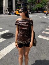 Litlookz Studio Y2K Faux Leather Top, view 3