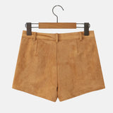 Litlookz Studio Y2K Faux Suede Shorts, view 4