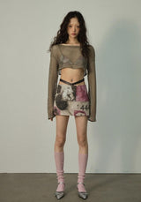 Litlookz Studio Y2K Fishnet Crop Shrug Sweater, view 5