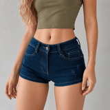 Litlookz Studio Y2K Fitted Denim Mini Shorts, view 4