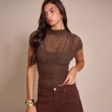 Litlookz Studio Y2K Fitted Mesh Top, view 3