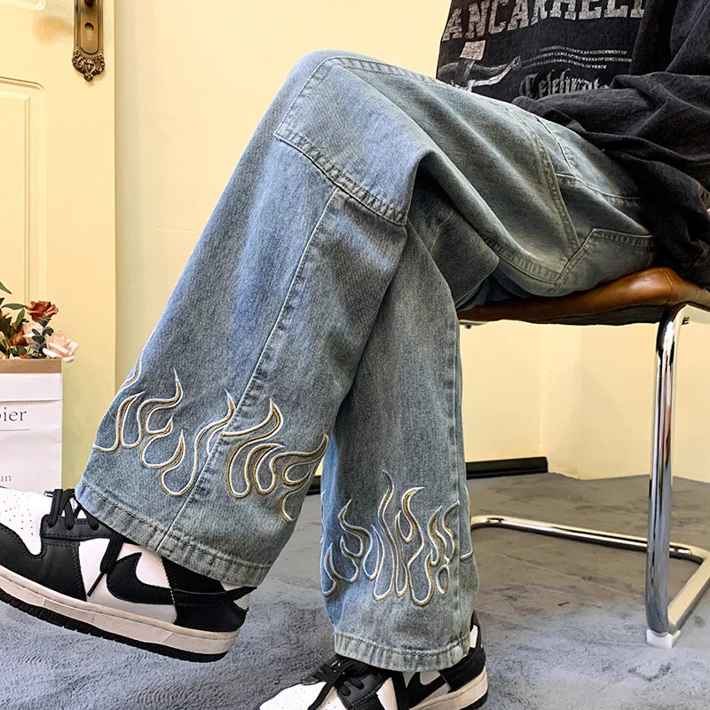 Litlookz Studio Y2K Flame Wide Leg Jeans