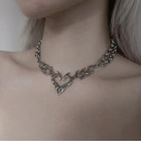 Litlookz Studio Y2K Flaming Heart Necklace, view 2