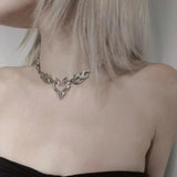 Litlookz Studio Y2K Flaming Heart Necklace, view 3